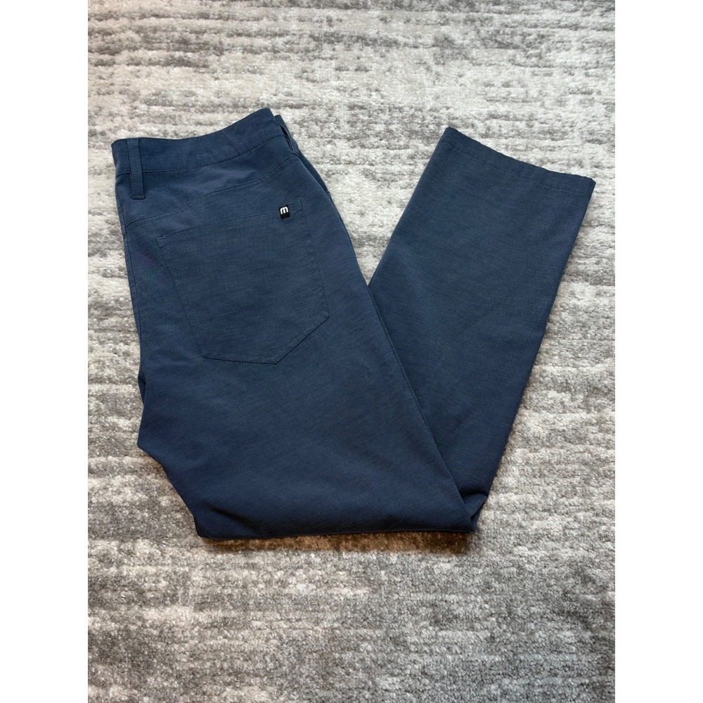TravisMathew Open to Close Pants Mens 34 Blue Golf Performance Stretch Trousers